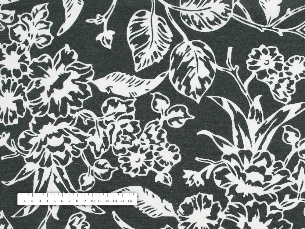 Biante Dekoračné prestieranie na stôl PML-105 Biele kvety na čiernom 35x45 cm