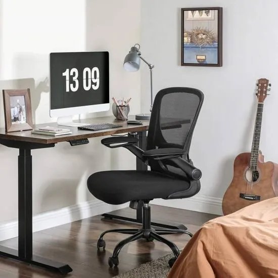 SONGMICS kancelárska stolička, ergonomická počítačová stolička, čierna