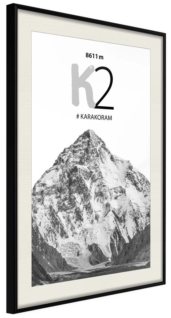 Artgeist Plagát - K2 [Poster] Veľkosť: 20x30, Verzia: Čierny rám s passe-partout