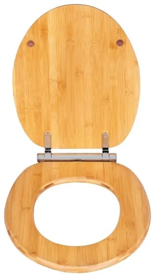 WENKO 25224100 - WC sedadlo BAMBOUSA 34,5x40,5 cm hnedá/strieborná