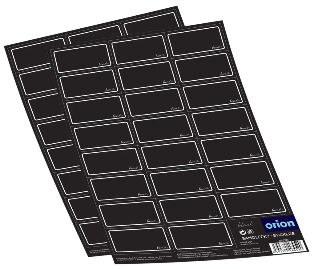 Orion Súprava samolepiek na koreničky BLACK 2 x 23 ks