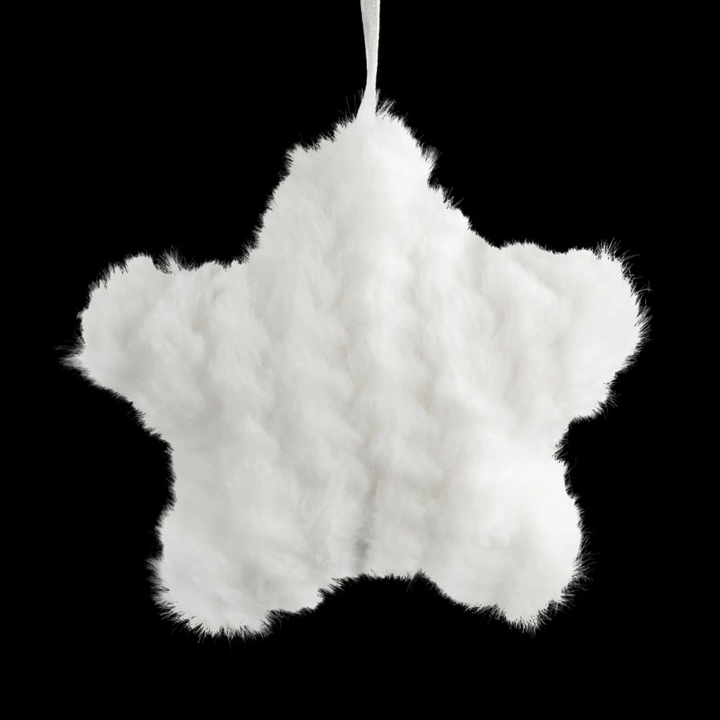 VIANOČNÁ DEKORÁCIA FLUFY SADA 12KS 9X9 CM BIELA