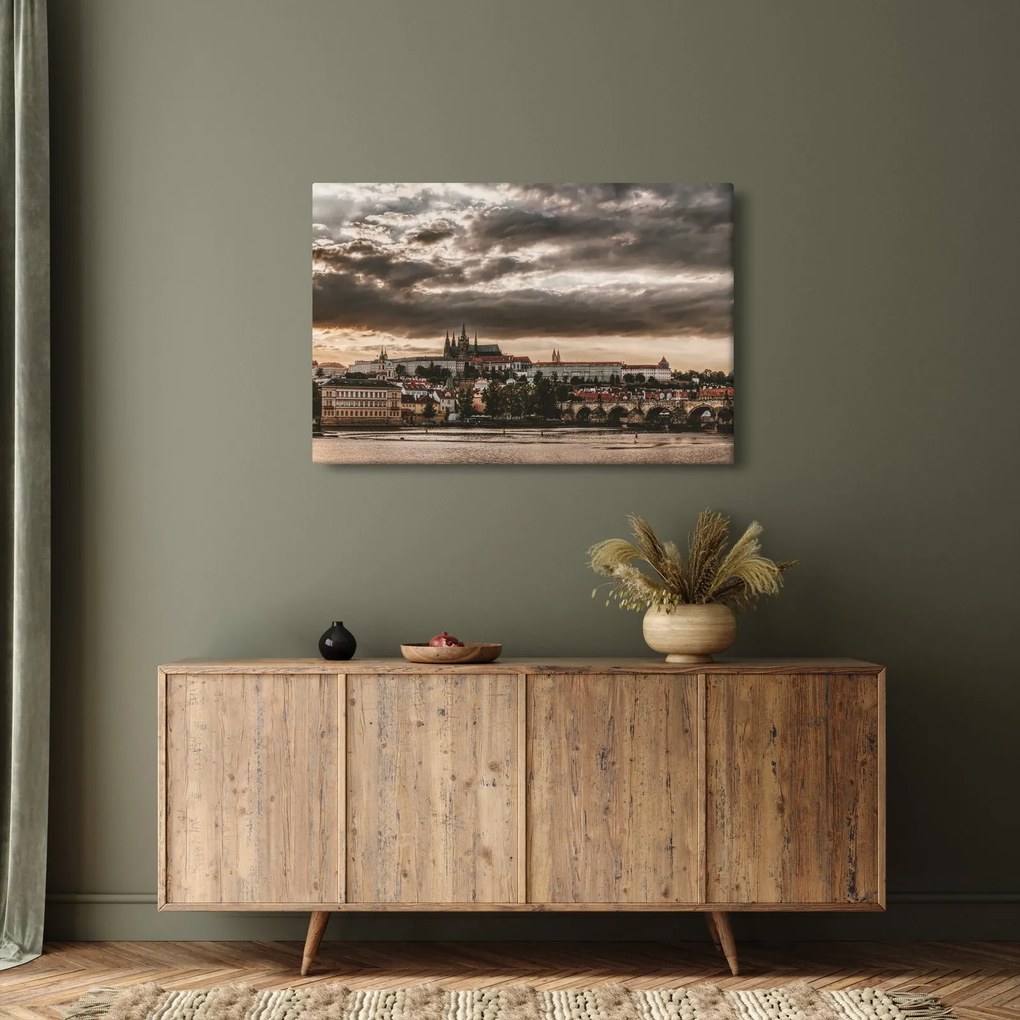 Obraz - zamračená Praha (90x60 cm)