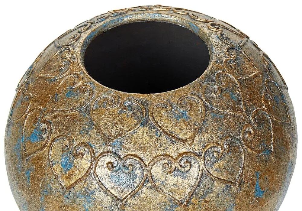 Terakota Dekoratívna váza 33 Zlatá Modrá NIDA Beliani