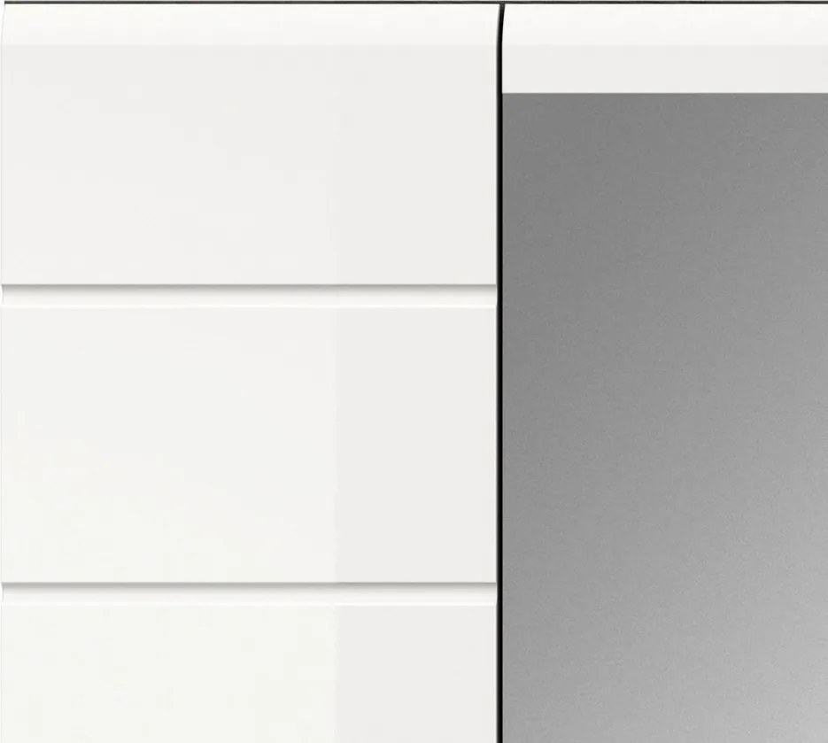 Predsieňová skriňa so zrkadlom Salsa, šedý dub/biely lesk