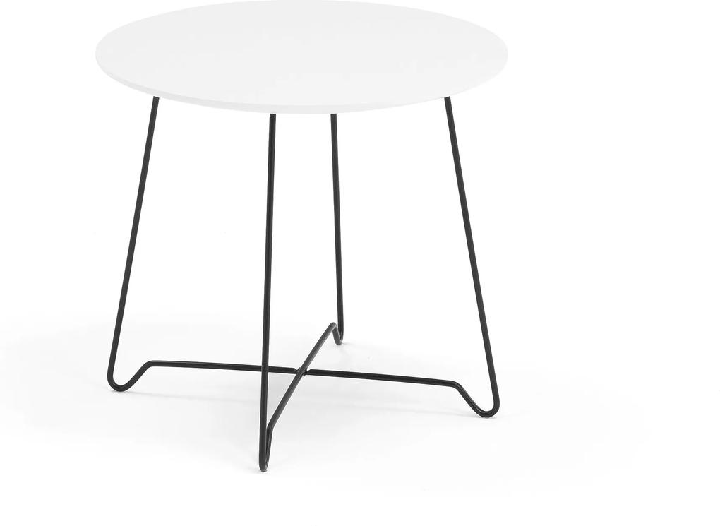 Kaviarenský stolík Iris, výška 460 mm, čierna / biela