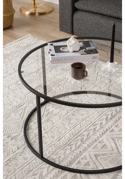 Konferenčný stolík BERLIN 45x80 cm čierna/číra