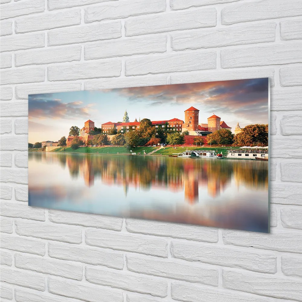 Nástenný panel  Krakow hrad rieka 100x50 cm