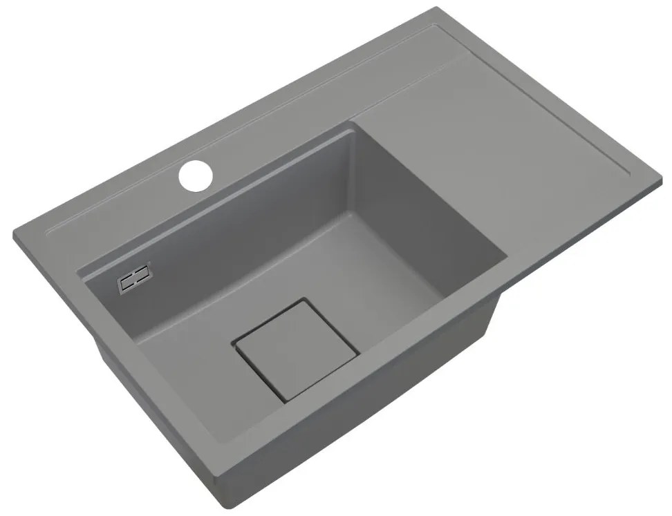 Gamma Quadro 8151, 1-komorový granitový drez 800x500x220 mm, šedá, GMA-ZLE000188