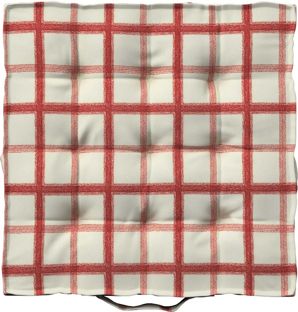 Sedák Kamil s úchytom farba produktu červená látka vzorované
