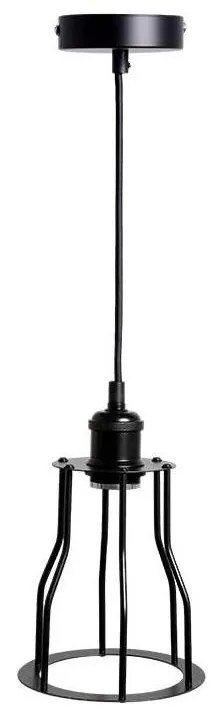 Luster na lanku 1xE27/60W/230V pr. 15 cm čierna