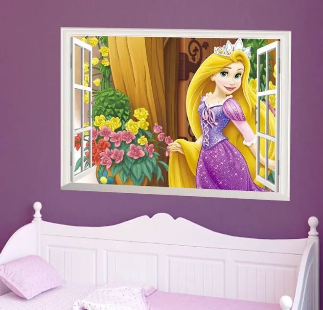 Samolepka na stenu "Princezná Rapunzel" 50x70cm