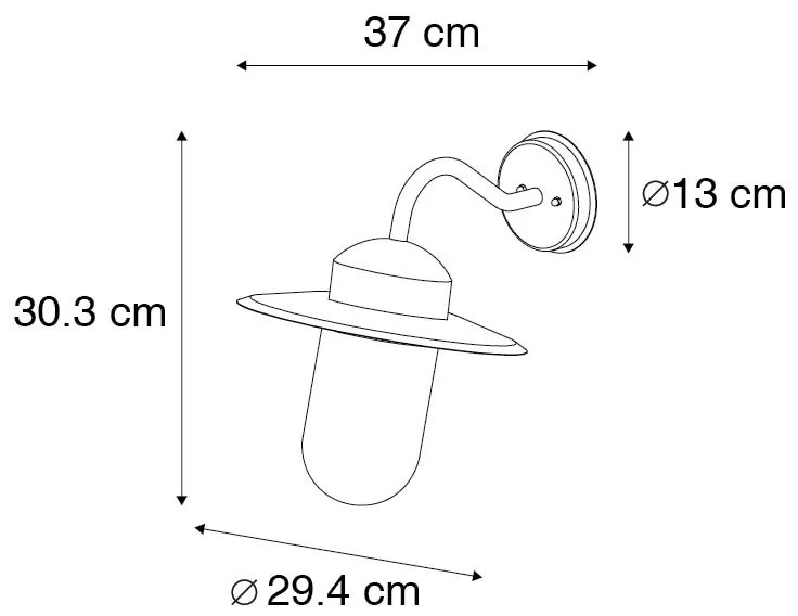 Moderná vonkajšia nástenná lampa čierna IP44 - Kansas