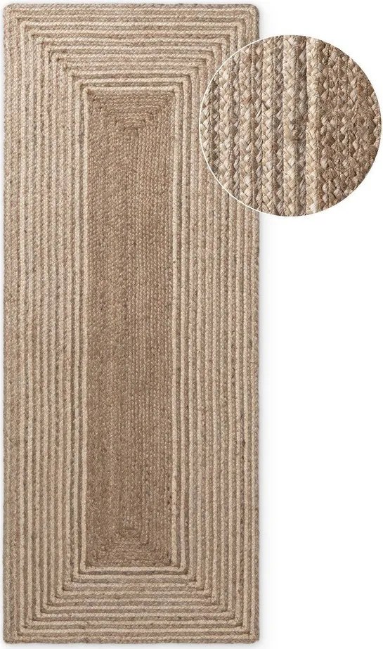 Obojstranný/ručne tkaný jutový behúň v svetlo prírodnej farbe/v tmavo prírodnej farbe 80x200 cm Juno – Hanse Home