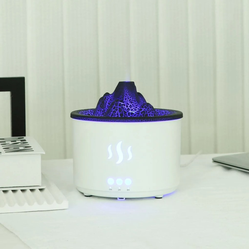 Aróma difuzér RDF3 v tvare sopky - 500 ml - biely