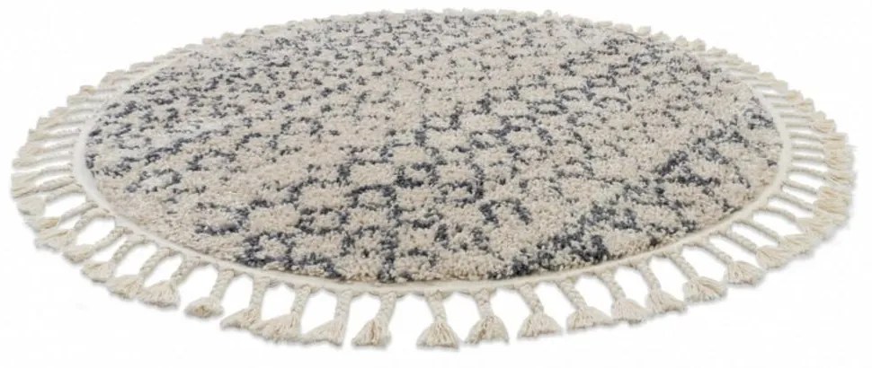 Kusový koberec Shaggy Agar krémový kruh 120cm