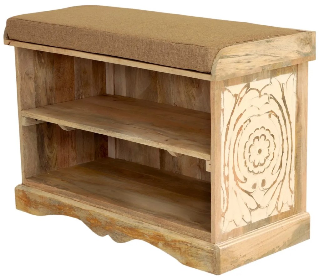 furniture-nabytek.cz - Drevený botník 90x60x40 z masívu mango