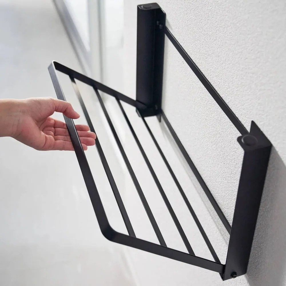 Matne čierna nástenná oceľová kúpeľňová polička Tower – YAMAZAKI