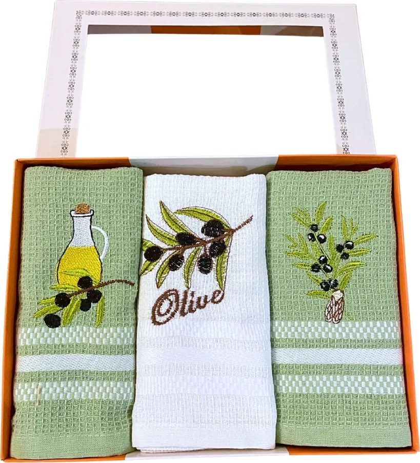 Utierky na riad vaflové Olive 40x60cm 3ks TiaHome
