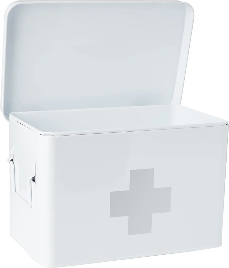 Zeller Present Lékárnička, kovový box na léky, 2v1, bílá MEDICINE XL 32x20x21