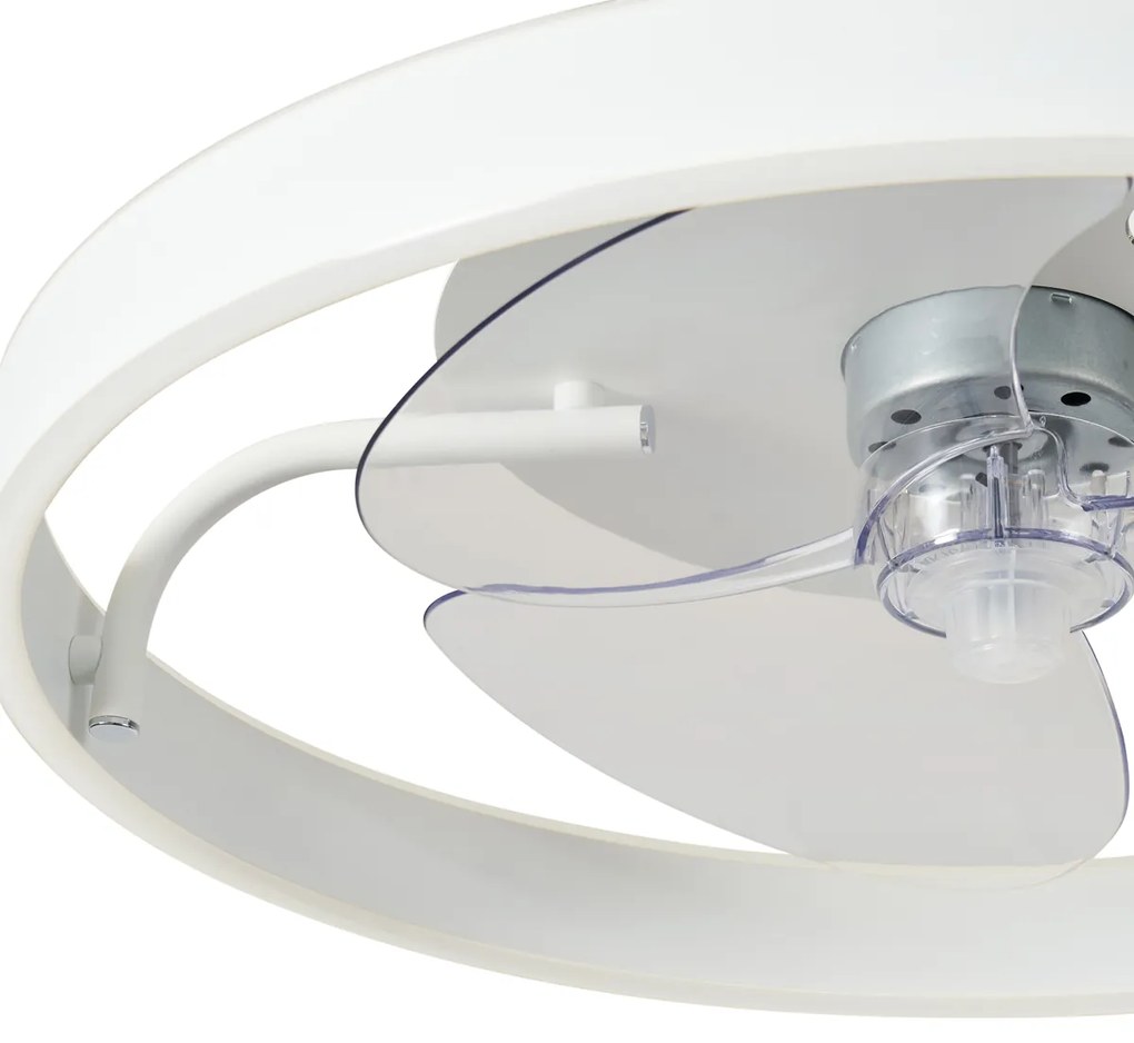Stropný ventilátor biely 50 cm vrátane LED stmievateľný s diaľkovým ovládaním - Maddy