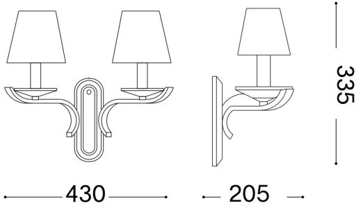 Ideal Lux - Krištáľová nástenná lampa PEGASO 2xE14/28W/230V zlatá