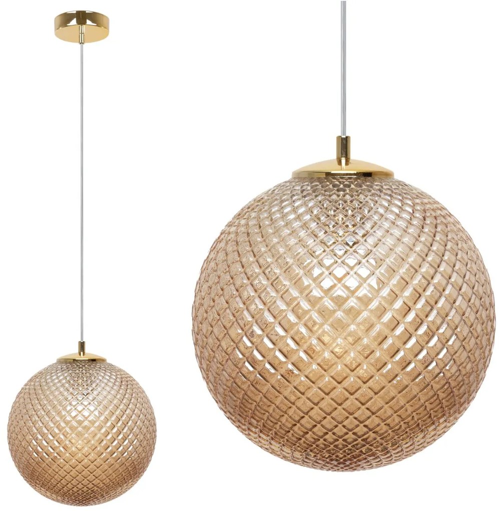 Závesne svietidlo Cannes, 1x medové sklenené tienidlo (fi 25 cm), G