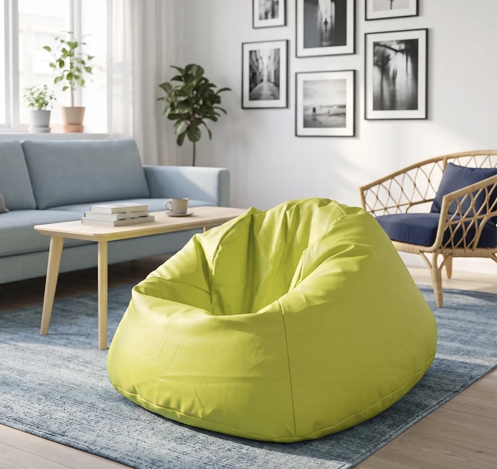 INTERMEDIC SK - Sedací vak MAXI 140x70 cm | extra veľký vak na sedenie a ležanie, 570 l Farba: E10 - Modrá svetlá (Ekokoža)