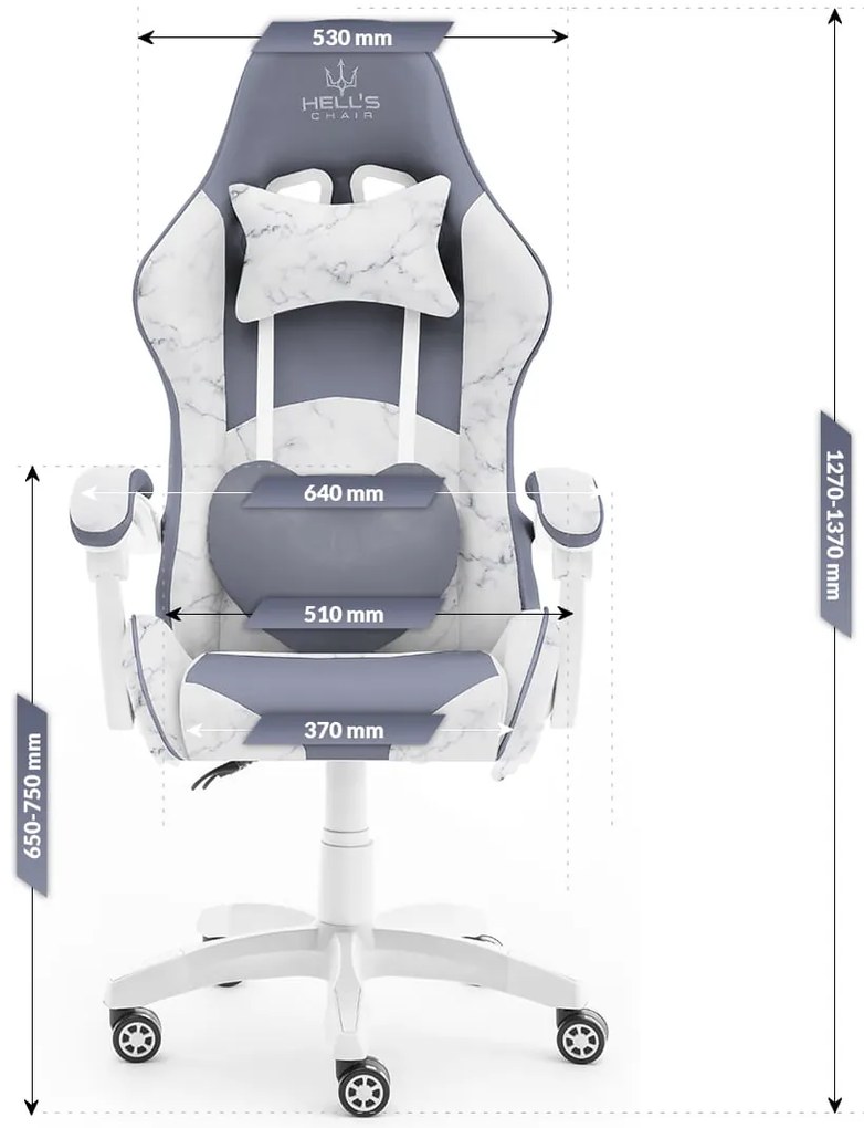 Herná stolička Hell's Chair Rainbow Marble Sivá