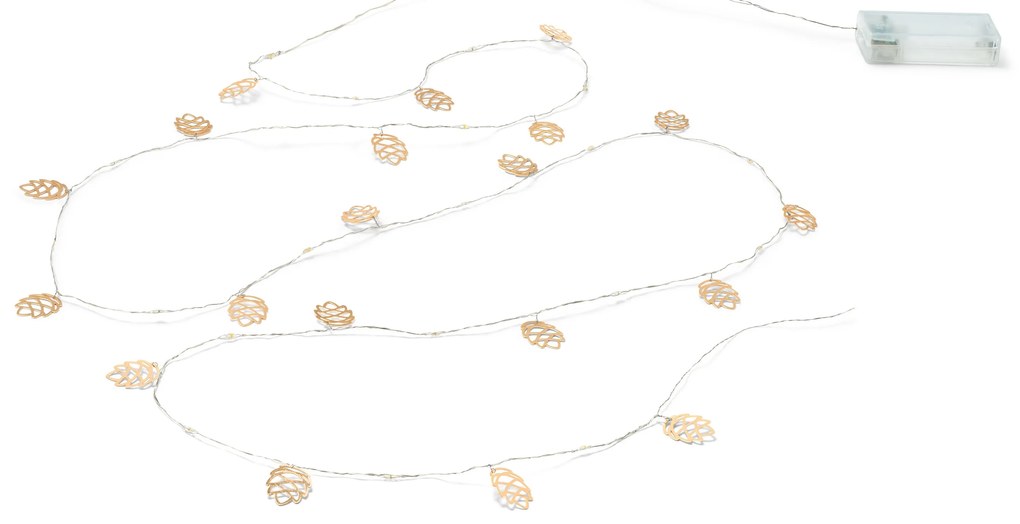 Svetelná reťaz s LED mikrodiódami, jedľové šišky