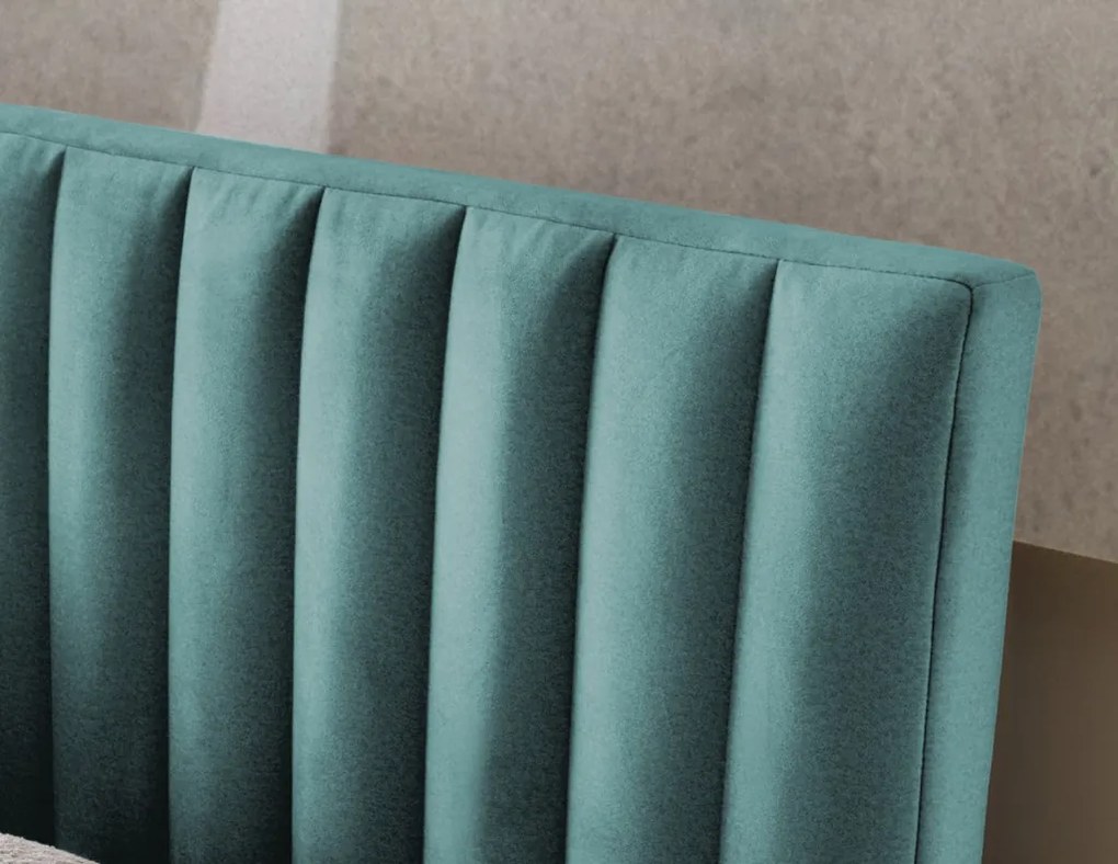 Posteľ Joy 180x200 cm, modro-zelená aqua látka