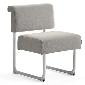 Pohovka START, dĺžka 600 mm, tkanina, šedobéžová, biela