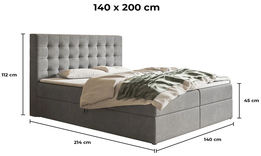 PROXIMA.store - Kontinentálna boxspring posteľ NATALI ROZMER: 120 x 200 cm, TYP MATRACA: TAŠTIČKOVÉ PRUŽINY, VRCHNÝ MATRAC (TOPPER): BEZ TOPPERU