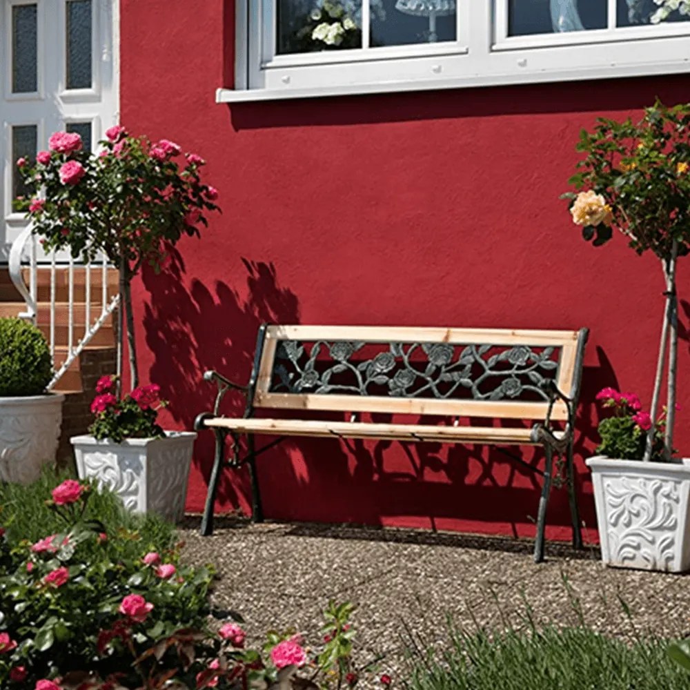 Kondela Záhradná lavička, čierna/prírodná, FAIZA