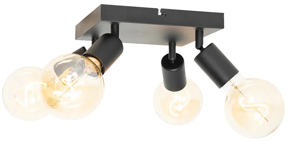 Moderné bodové svetlo čierne štvorcové 4-svetlo - Facil