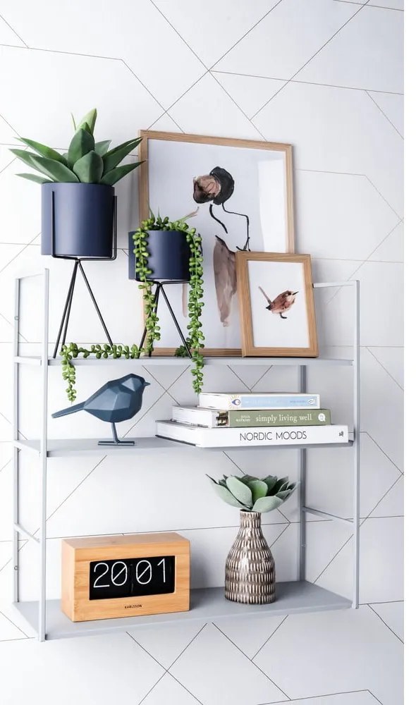 Sivý kovový nástenný regál PT LIVING Level, 60 x 60 cm