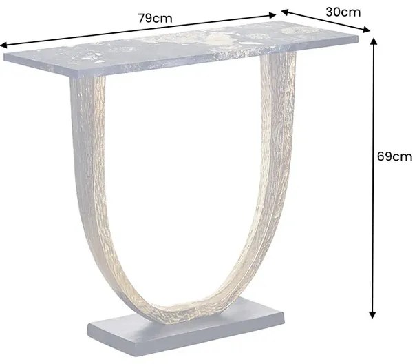 Konzola OMEGA 80cm mramorová čierna so zlatým rámom ručne vyrobená