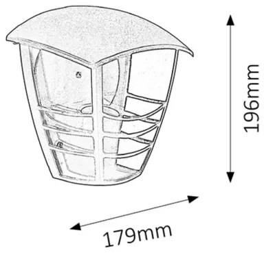 Rabalux 8570 - Vonkajšie nástenné svietidlo MARSEILLE 1xE27/60W/230V