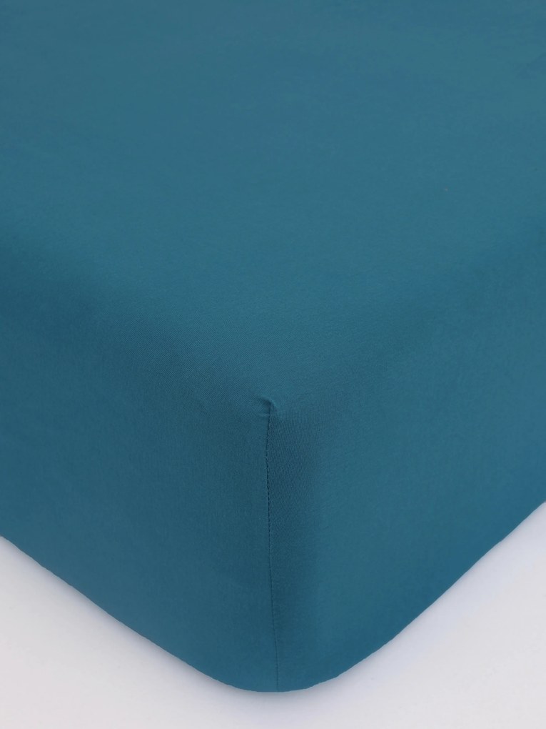 Jersey plachta s elastanom Deluxe 140 × 200 cm – petrolejová