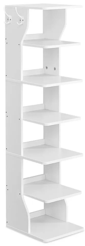 Vasagle Botník CINDY, 6 úrovní, 30x26,4x110,4cm, biela