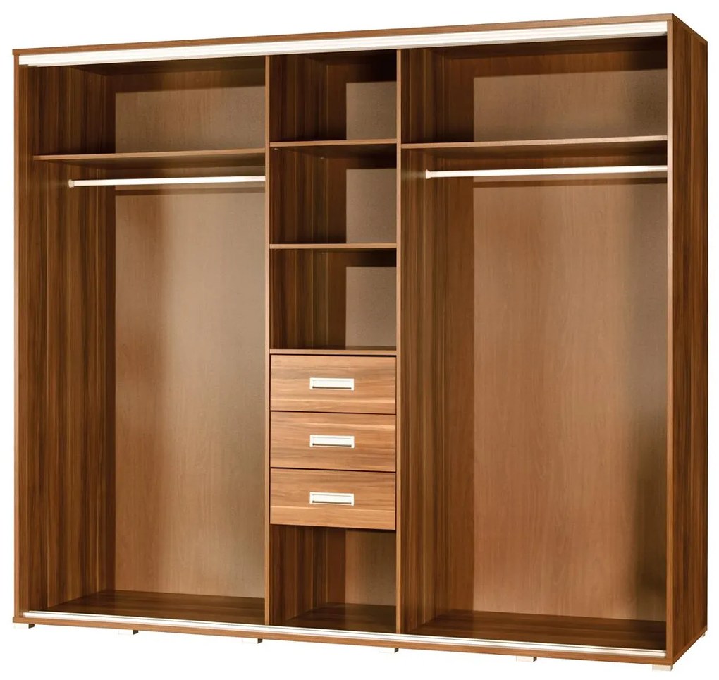 Šatníková skriňa Peldon 255 (wenge). Akcia -19%. Vlastná spoľahlivá doprava až k Vám domov. 612084
