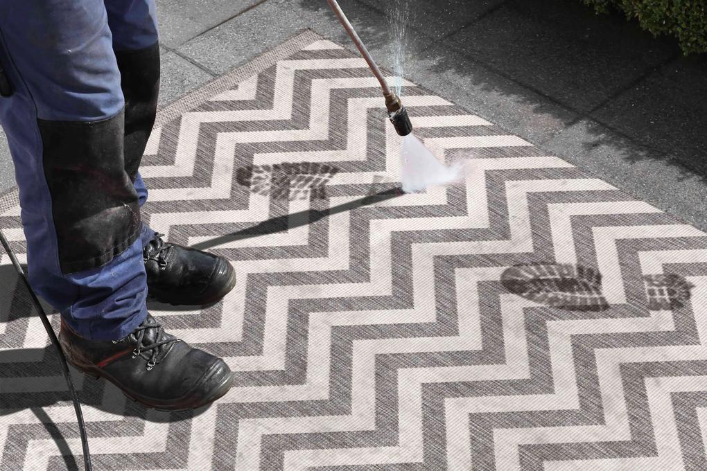 NORTHRUGS - Hanse Home koberce Kusový koberec Twin Supreme 103432 Palma grey creme – na von aj na doma - 160x230 cm