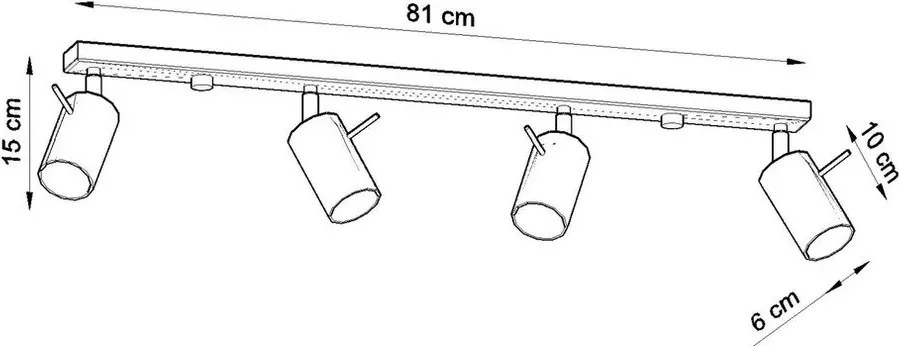 Stropné svietidlo v striebornej farbe Sollux Etna 4L