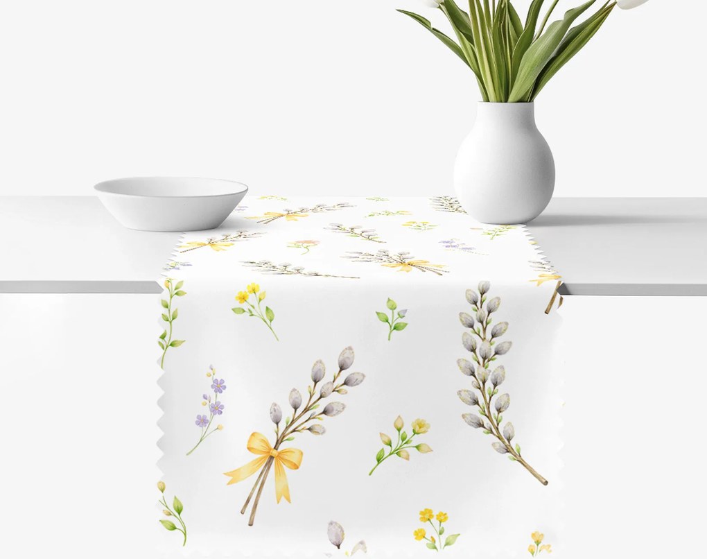 Goldea veľkonočný behúň na stôl teflónový - bahniatka 35x140 cm