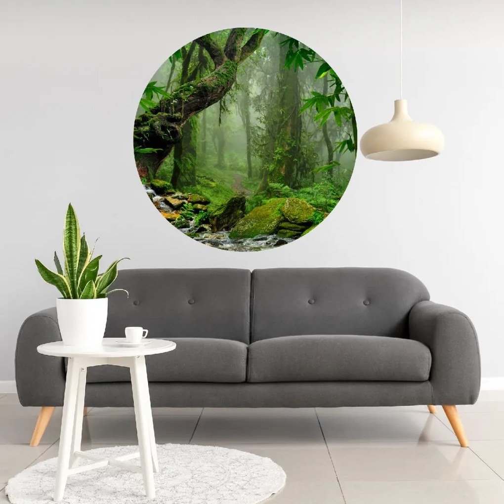 PIPPER. Kruhová samolepka na stenu "Tajomná džungľa" Veľkosť: 100 cm