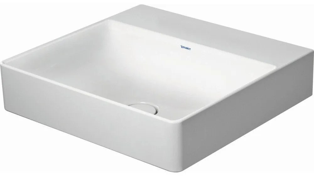 DURAVIT DuraSquare umývadlo do nábytku bez otvoru, bez prepadu, spodná strana brúsená, 500 x 470 mm, biela, s povrchom WonderGliss, 23535000791