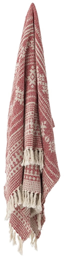 Bloomingville Prehoz z recyklovanej bavlny Oia Red 130 × 160 cm