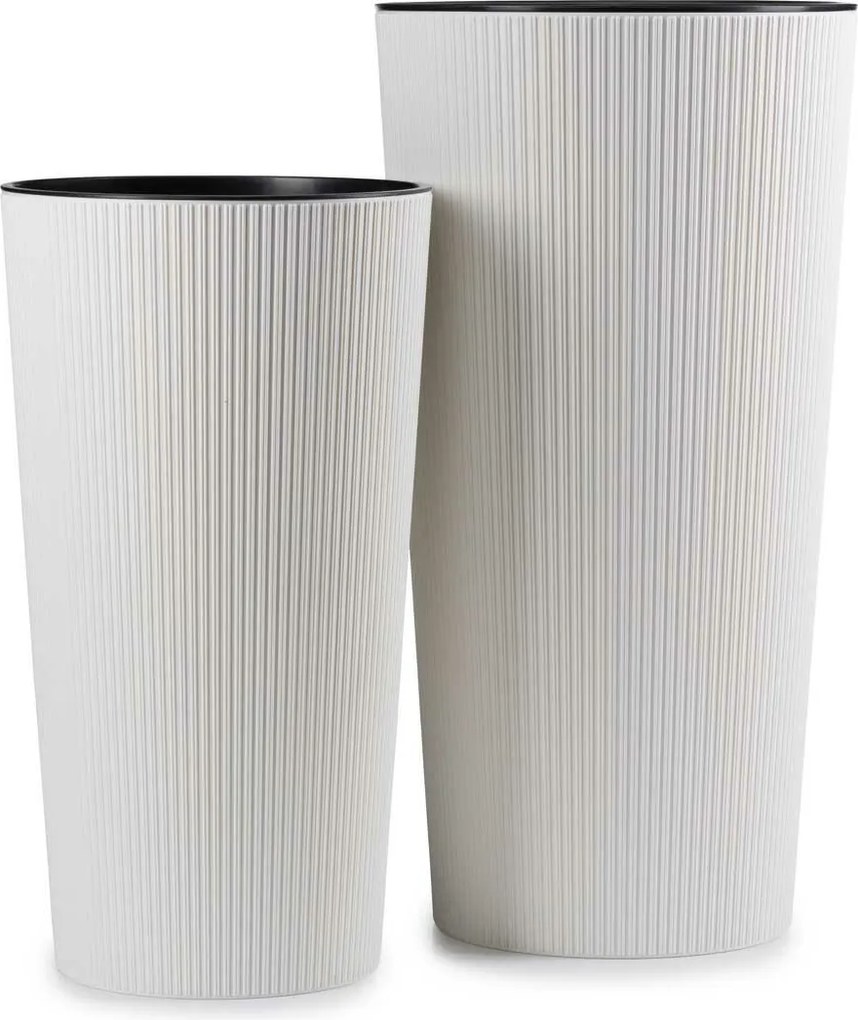 PLASTOVÝ KVETINÁČ URBANIKA ECO SADA 2KS 57X30 CM+46,6X25,5 CM BIELA