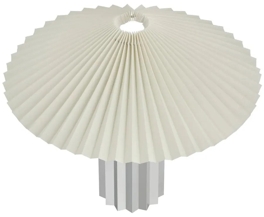 Biela/v striebornej farbe stolová lampa so stmievačom s textilným tienidlom (výška 36 cm) Taite – Blomus