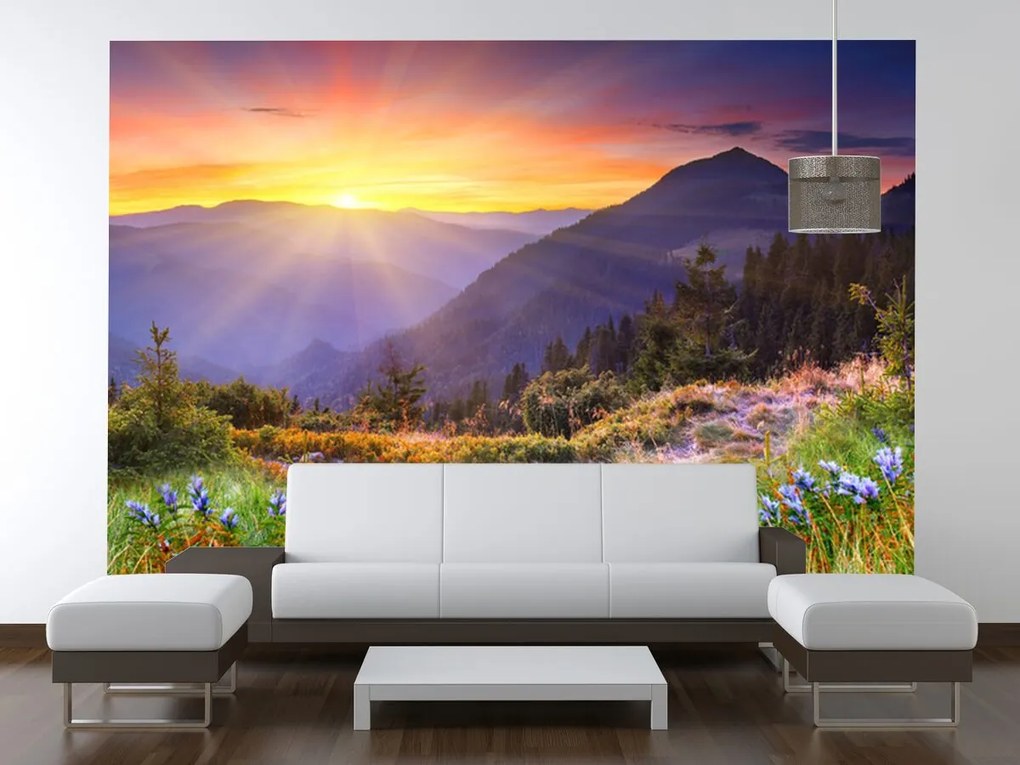 Gario Fototapeta Lúka v horách Materiál: Samolepiaca, Rozmery: 536 x 240 cm